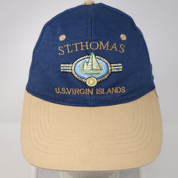 St. Thomas U.S. Virgin Islands Paradise Strapback Hat Blue One Size - Picture 2 of 8